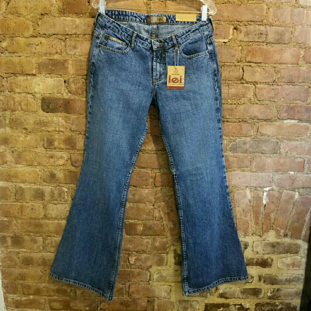 L.E.I. Flared Jean With Leather Ties On Back Le